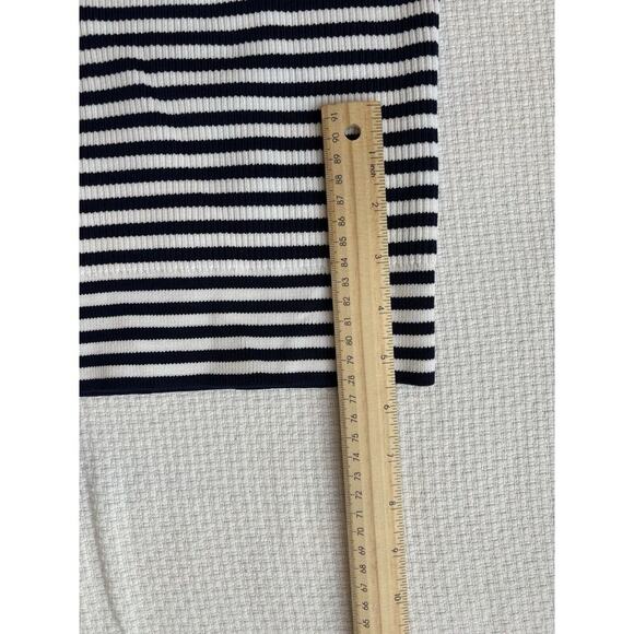 Michael Kors Midi Dress Small Nautical Mock Neck Navy White Vacation Coastal - Picture 10 of 10